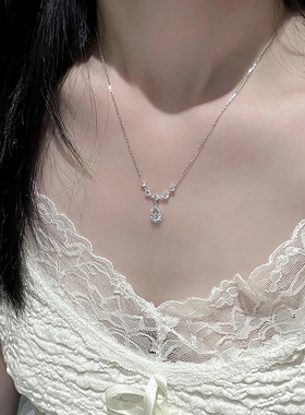 人鱼之泪s925纯银项链女轻奢小众设计高级感锁骨链生日礼物送女友