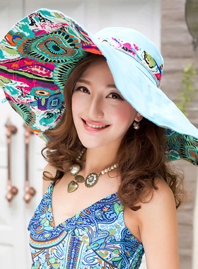 女夏季防晒大沿户外防紫外线帽子