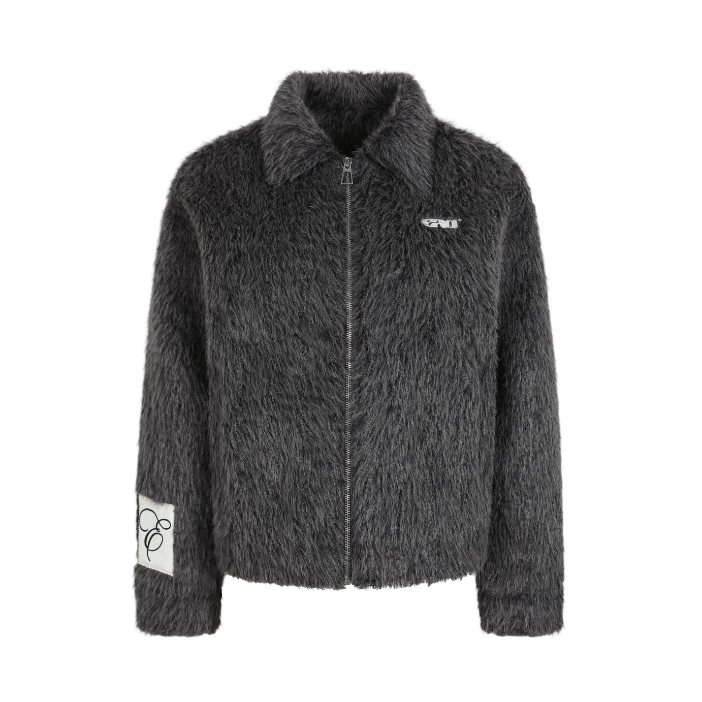 KSXN仿貂毛毛绒翻领外套