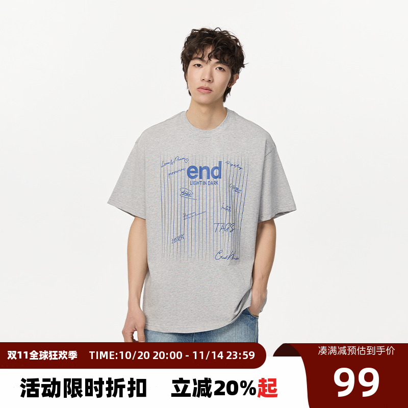 【Endweep官方店】竖条字母短袖