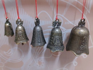 MX 仿古青铜色钟铃饰品摆件图文铃铛装饰挂件拍戏摄影道具工艺品