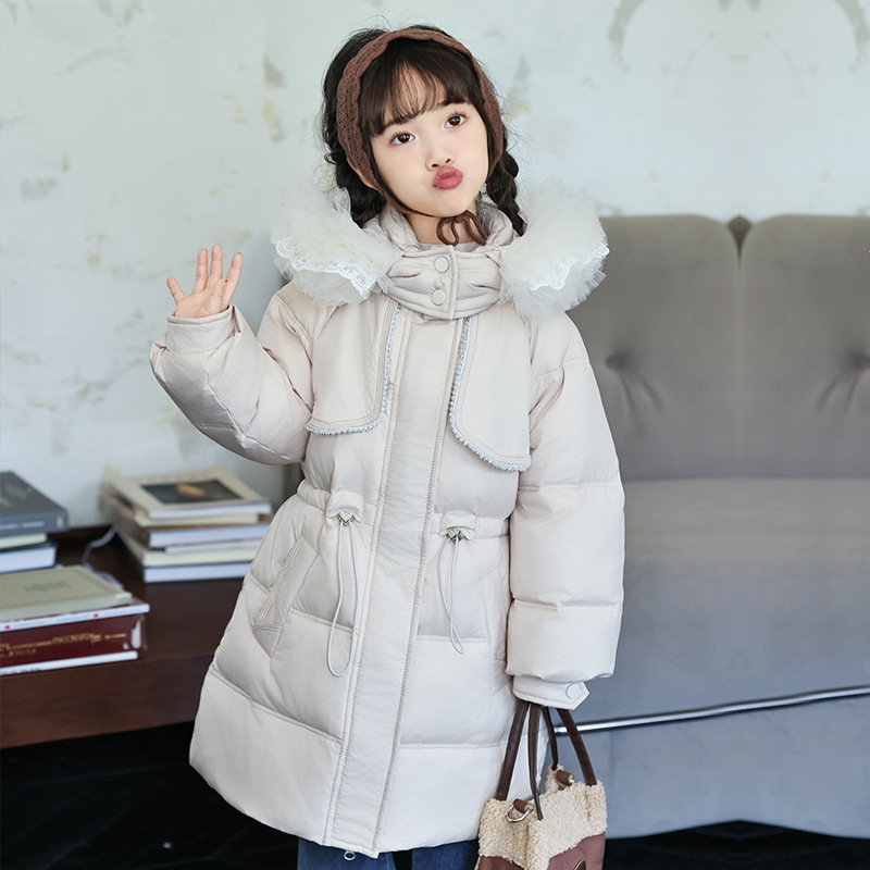 2025冬季韩版卡通羽绒服女童中小童外套运动风保暖时尚冬装