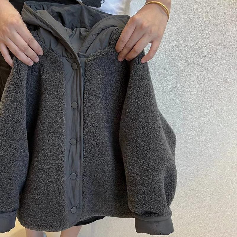 韩系童装男童两面穿羊羔绒外套冬新款儿童摇粒绒棉服时尚洋气