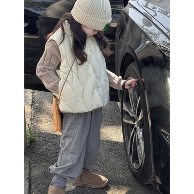 2025新款儿童新国标90白鸭绒羽绒马甲女童时尚加厚羽绒背心坎肩