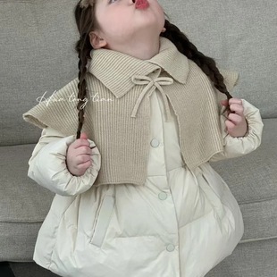 男女童装 短款 针织帽洋气外套 秋冬儿童棉服外套韩版 m336中小童新款