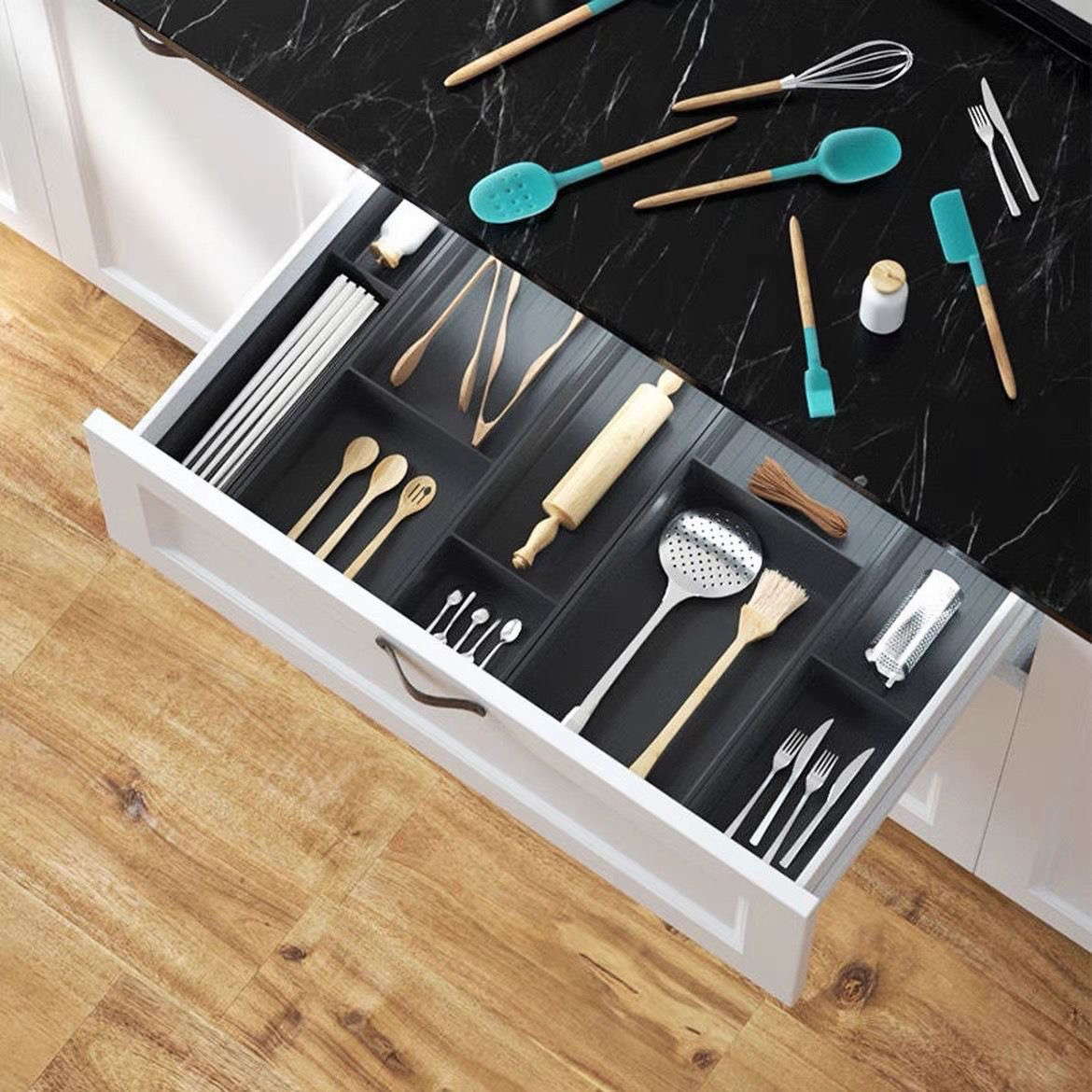 抽屉内置餐具刀叉筷子收纳盒保鲜膜剪刀厨房小工具置物架可定制长,厨房/烹饪用具,厨房抽屉置物架,淘宝优惠券,粉丝福利购,淘宝优惠卷