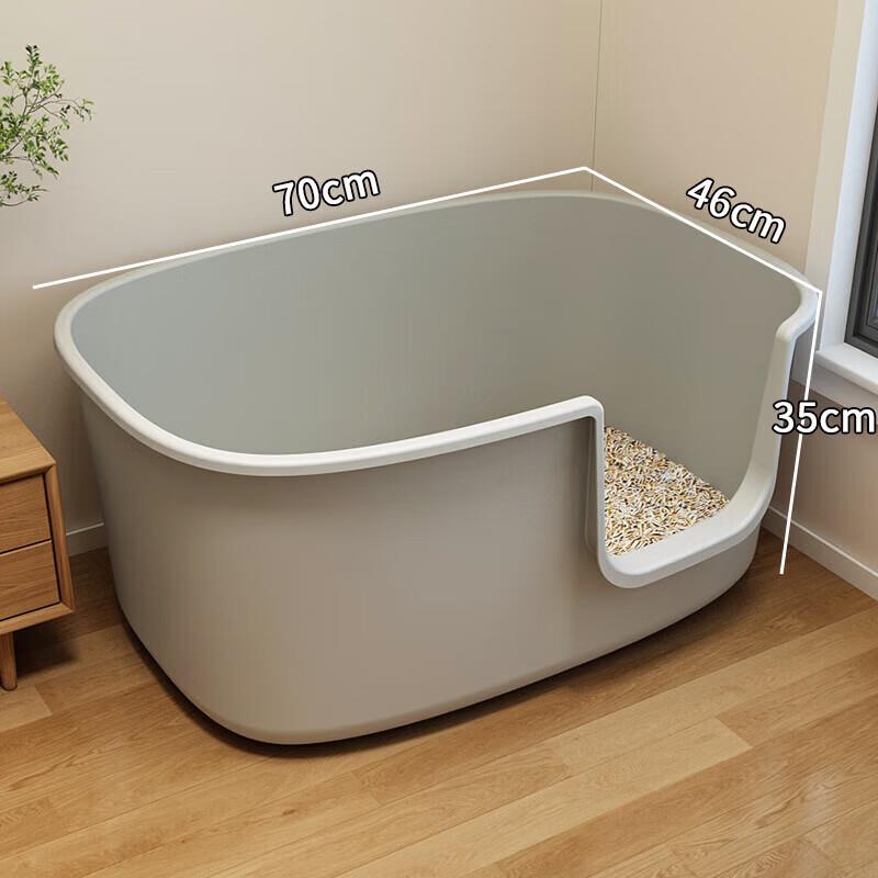 猫砂盆特大号60cm以上防外溅猫厕所半封闭全开放超大号猫屎盆砂盆