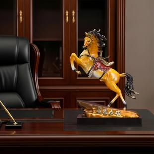 一战成名马到成功黄铜生肖马摆件客厅酒柜玄关办公室乔迁开业礼品
