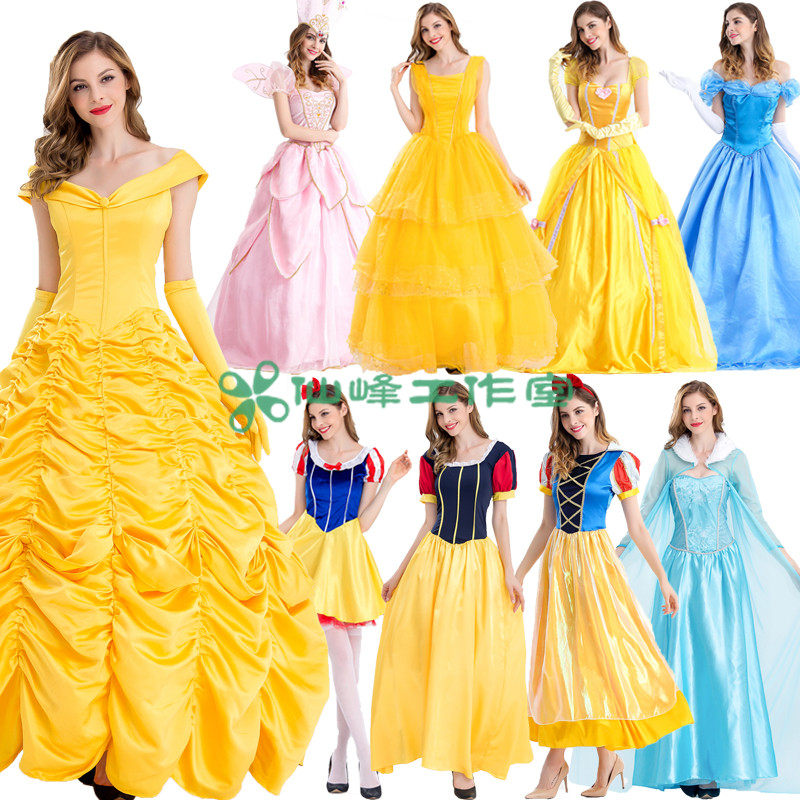 万圣节服迪士尼成人白雪公主裙灰姑娘化装舞会表演酒吧派对演出服