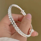 穗穗平安足银999纯银麦穗手镯女实心镯子小众设计生日送女友礼物