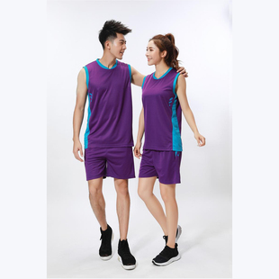 无袖排球服运动服套装男气排球衣羽毛球服乒乓球服女学生训练队服