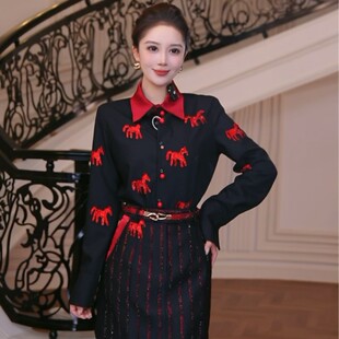 春夏复古上衣轻奢洋气衬衫 2026新款 女F2610118A 芙娜妮