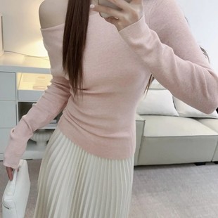 温柔滤镜可斜肩可一字肩可正常圆领三穿针织打底毛衣