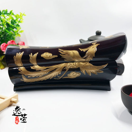 逸萱木艺柳州棺材广西网红红木龙凤家居印章盒个性车载手把小摆件 - 封面