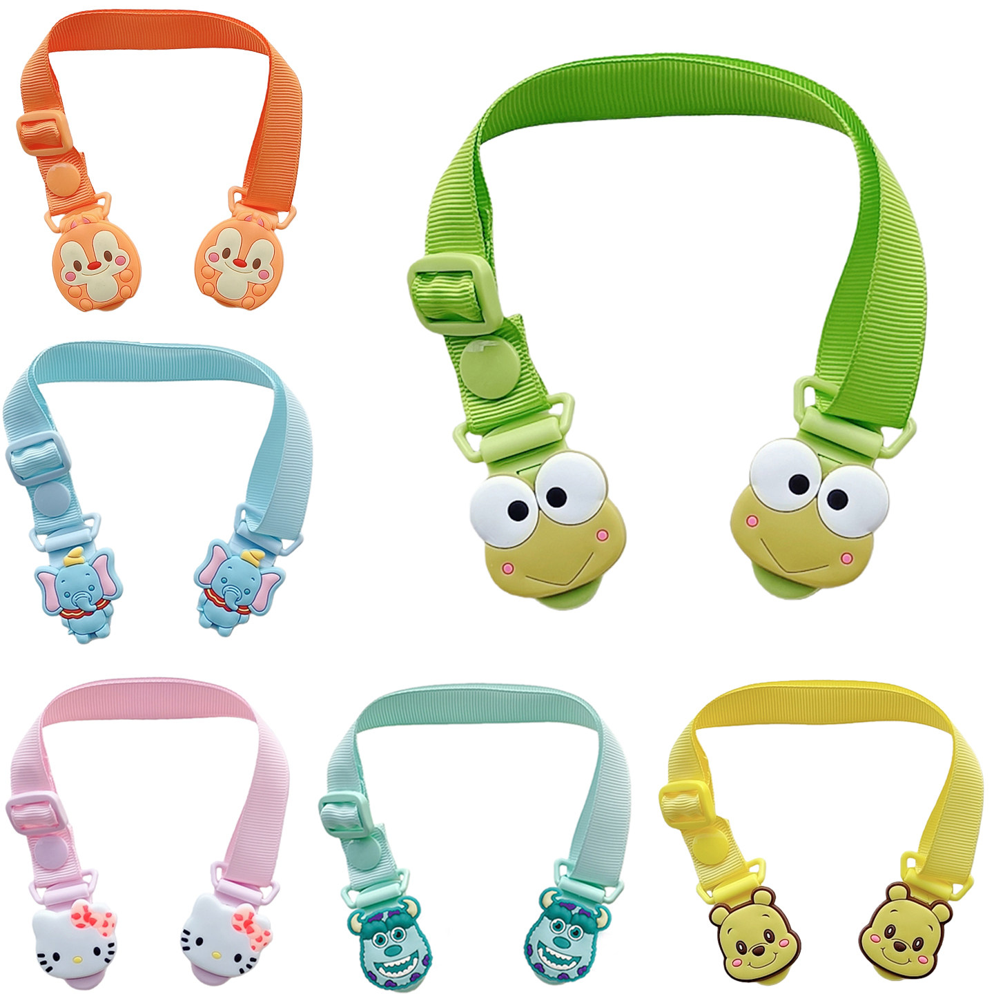 宝宝口水巾夹 幼儿园餐巾纸防掉夹子挂脖大人干饭嗦粉神器可调节