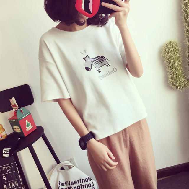 2019韩版夏季新款时尚宽松打底衫大码卡通短袖T恤女学生女装上衣|ruв категории Женская одежда, футболка - от Buy2taobao.com для оказания профессиональной услуги покупки агента Taobao