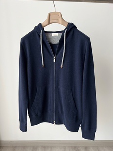 BC 男装 意式纯羊绒连帽拉链卫衣 康赛妮Aurora Ykk 双拉头