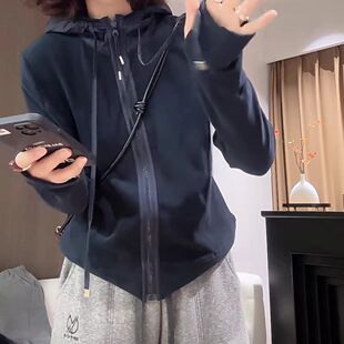网红爆款拉链双面德绒卫衣帽卫衣2025连帽新款休闲开衫外套上衣潮