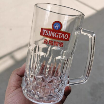 青岛啤酒博物馆玻璃啤酒杯500毫升超大容量精酿扎啤杯加厚烧烤用