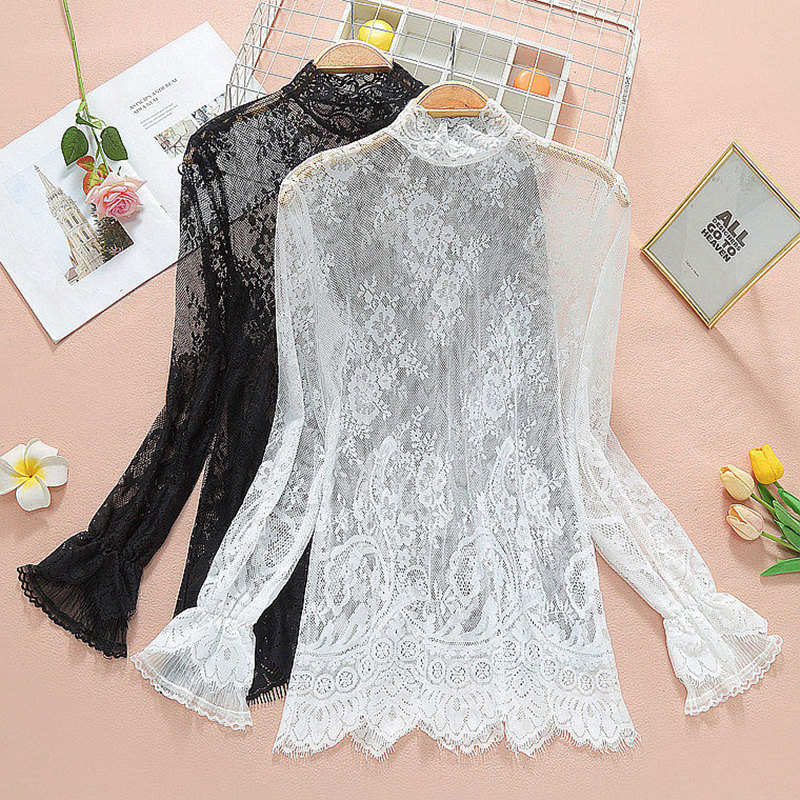 蕾丝打底衫女长袖2025秋装新款韩版小衫秋冬内搭镂空洋气网纱上衣,女装/女士精品,蕾丝衫/雪纺衫,淘宝优惠券,粉丝福利购,淘宝优惠卷