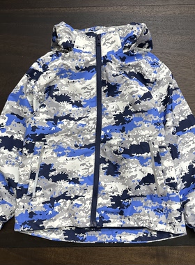120-160男户外运动休闲冲锋衣迷彩防水防风内里摇粒保暖帽子可拆