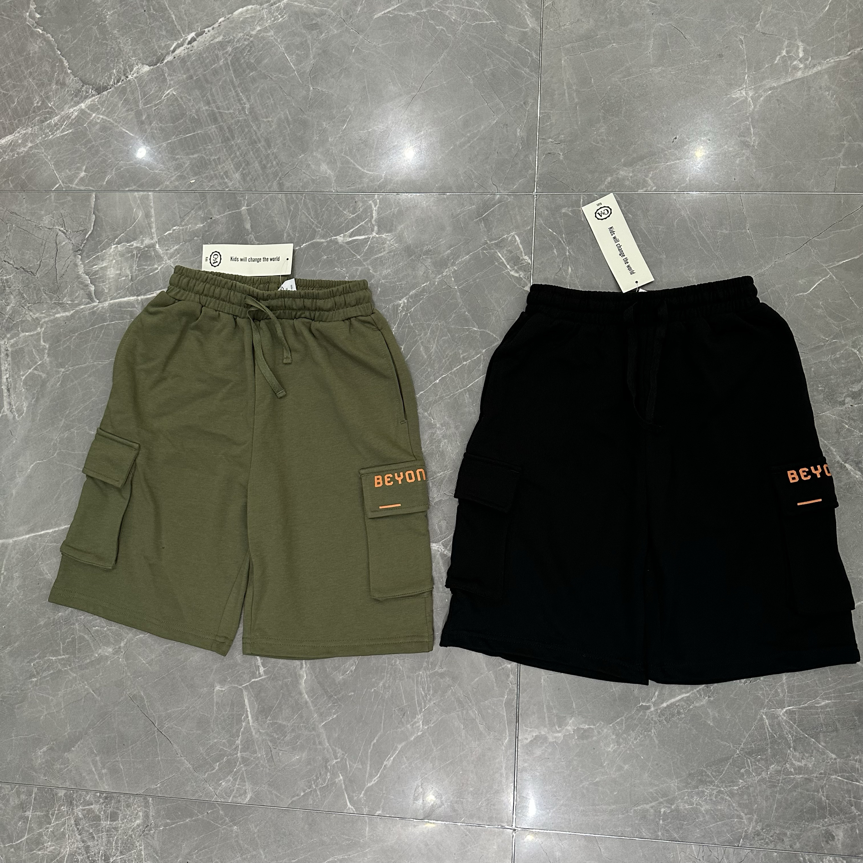 外贸原单出口欧美单男童纯棉短裤休闲百搭高品短裤毛圈口袋中大童