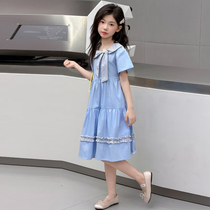 女童连衣裙夏装2026新款儿童洋气夏天好看裙子大童女孩夏季中长裙