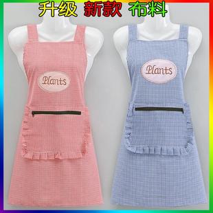 围裙纯棉女罩衣实用透气厨房家用韩版夏季薄款背带全棉做饭工作服