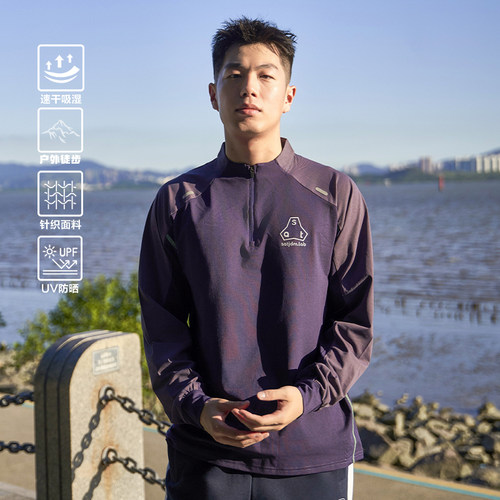 SATJDM户外半拉链训练长袖