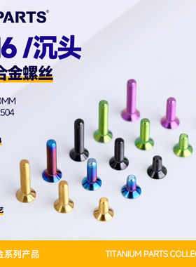 SPARTS斯坦 M6 沉头 钛合金螺丝 摩托车架固定平头紧定螺钉锁紧蓝