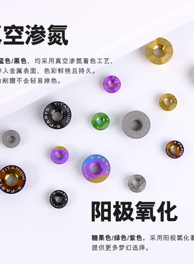 SPARTS M8法兰螺母 A3系列 金蓝色锁紧钛合金螺母电车摩托车斯坦