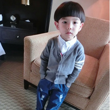 童装 中小童外套 宝宝小孩毛衣韩版 男童针织衫 2019新款 春秋儿童开衫