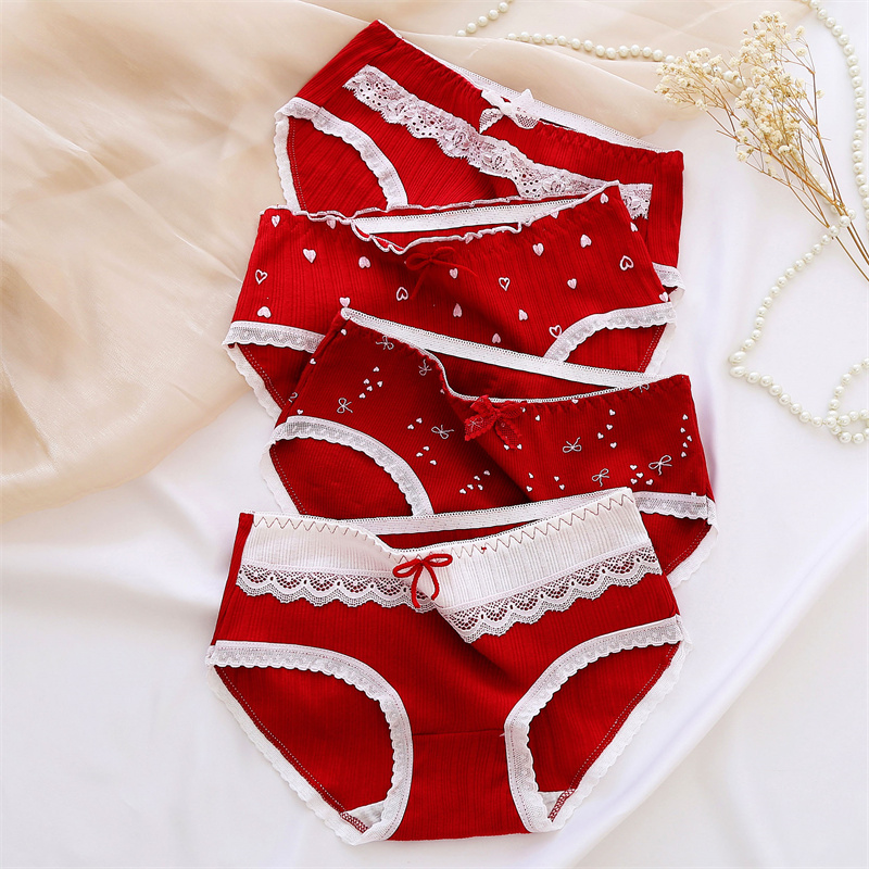 4条虎年内裤女纯棉档本命年