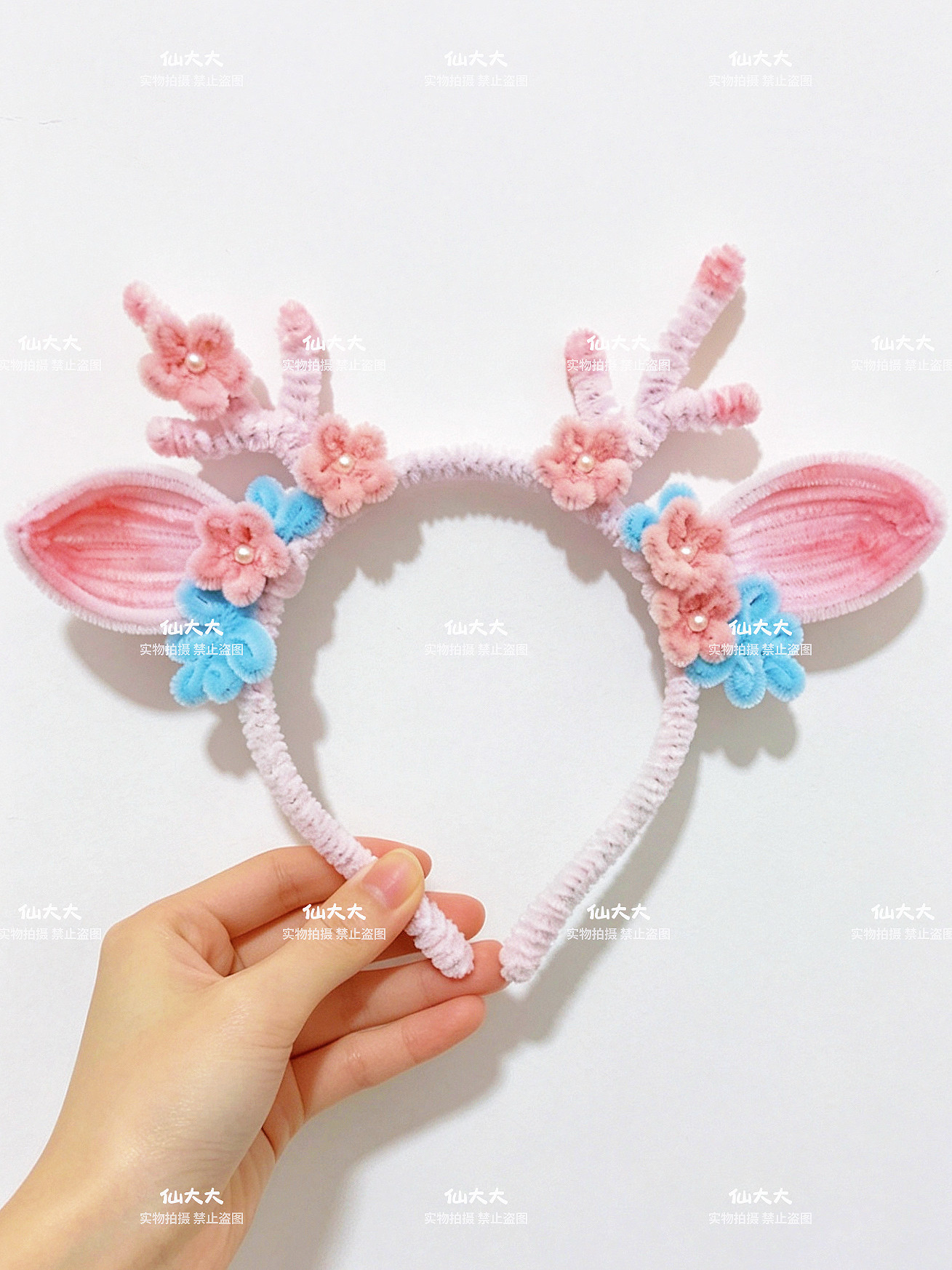 [成品]扭扭棒diy手工编织小鹿角兔耳朵梅花拍照头饰道具发箍发夹