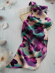 真丝波点飘带女丝巾窄小领巾绸缎桑蚕丝领带长条围巾发带护脖波点