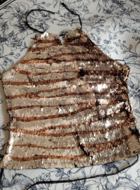 高档礼服网纱重工手工亮片修身背心肚兜晚礼服年会宴会晚装上衣