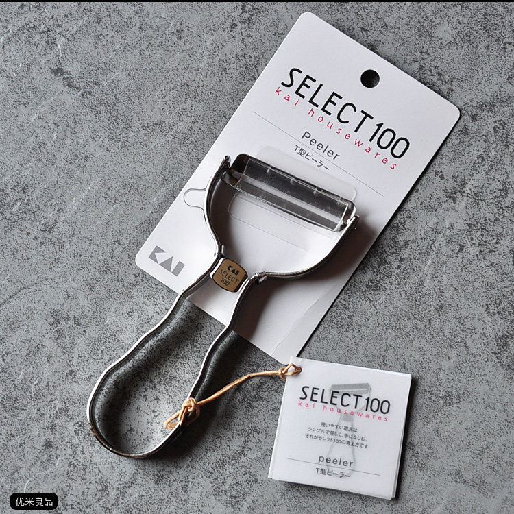日本KAI贝印T型不锈钢水果蔬菜刮皮刀削去皮器Select100刨果皮刀