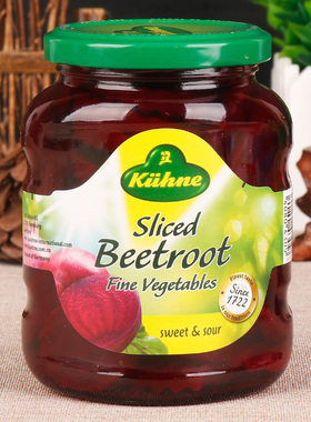 Sliced Beetroot 德国进口冠利红菜头片甜菜根罐头沙拉泡酱菜330g