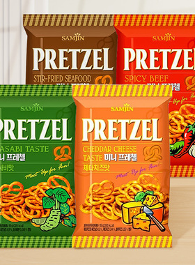 韩国进口SAMJIN三进饼干圈芝士芥末海鲜味休闲解馋零食小吃70g