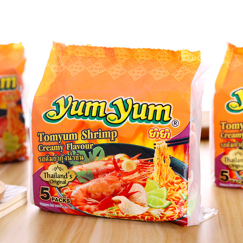 泰国原装进口yumyum养养牌冬阴功方便面冬荫功泡面速食拉面70g*5