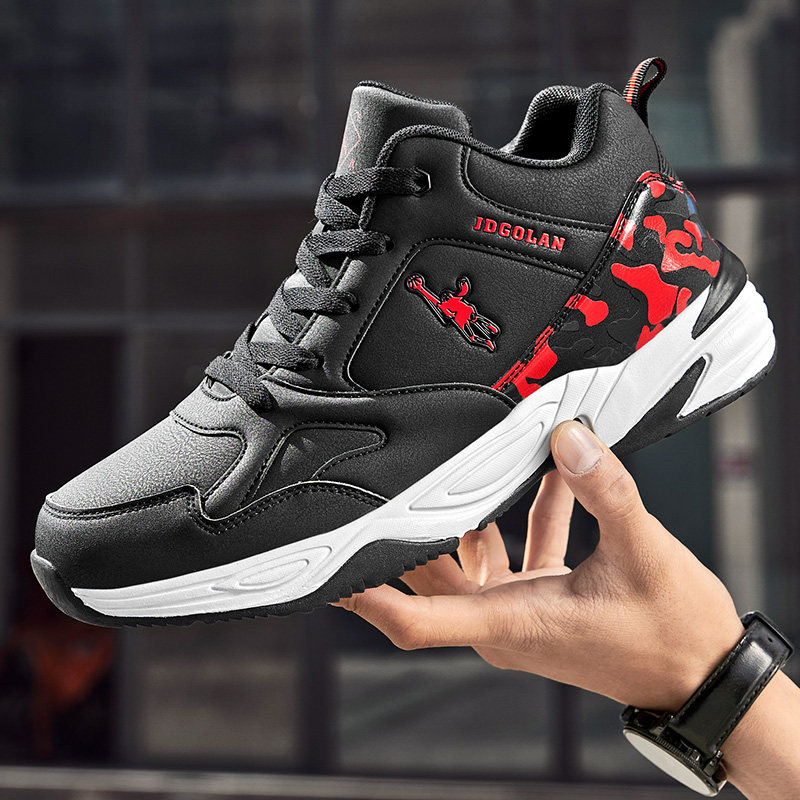 正品乔丹格兰运动鞋男士冬季防水皮面跑步休闲学生白色旅游鞋男鞋