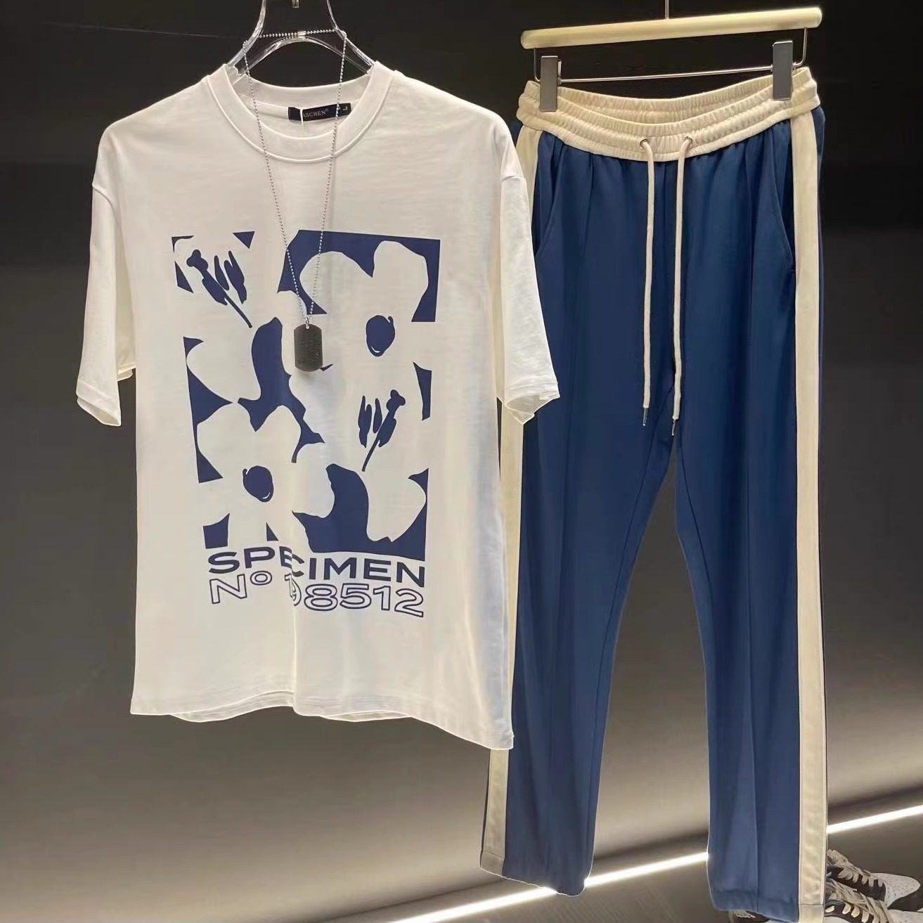 2025夏装新款男装高级感薄款微束脚时尚直筒裤潮流长裤休闲裤百搭