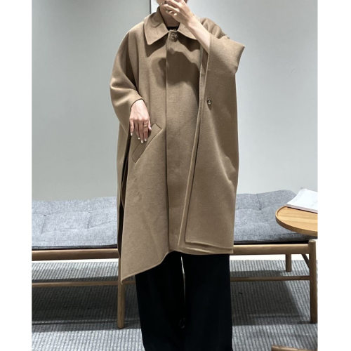 CS女装羊毛混纺中长款宽松廓形毛