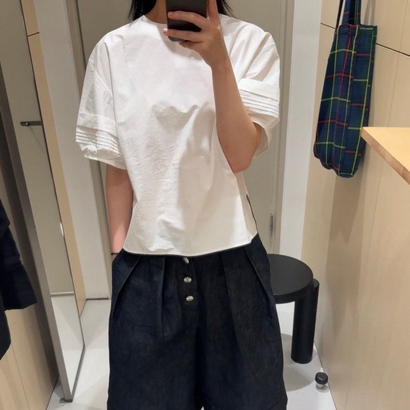 C家女装1348512001细褶棉质衬衫