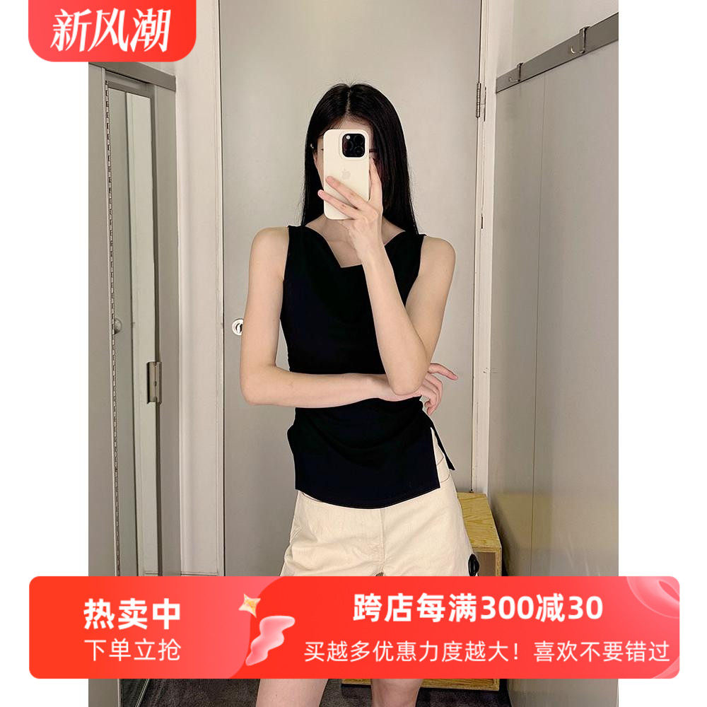 性感cddily抽褶通勤遮肚背心