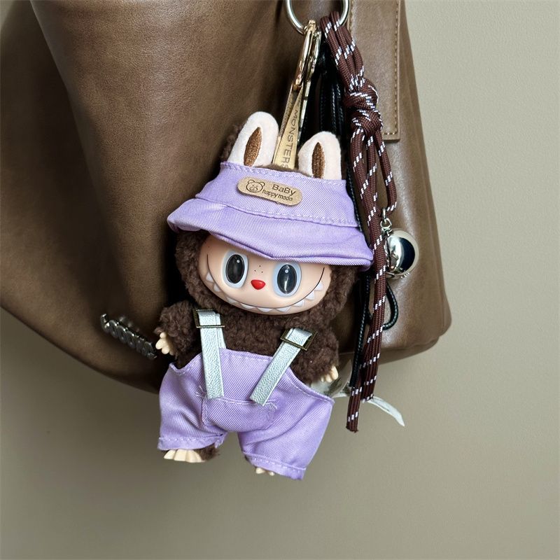 娃衣labubu一代二代三代17cm潮玩毛绒公仔背带裤渔夫帽换装衣服