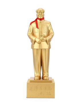 毛主席铜像毛主席塑料喷金摆件工艺品 全身站像办公室家居装饰