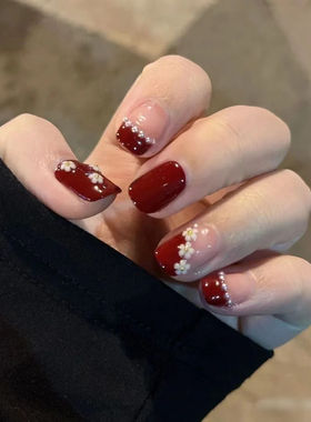 2024新年战甲春节纯手工红色穿戴甲高级可定制甲型可拆卸秋冬爆款