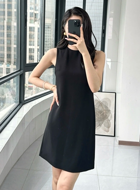 Theory小黑裙连衣裙 女装 三醋酯无袖白色连衣裙 J1109608