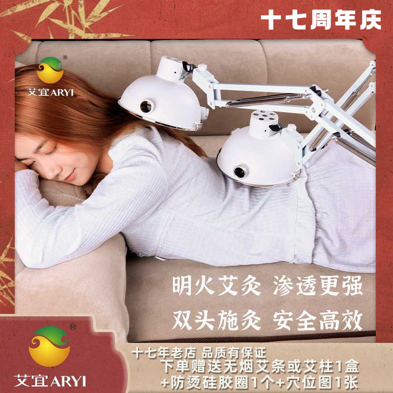 艾宜艾灸灸具双头艾灸器 艾灸器具艾灸盒家用艾灸熏蒸仪器一体机
